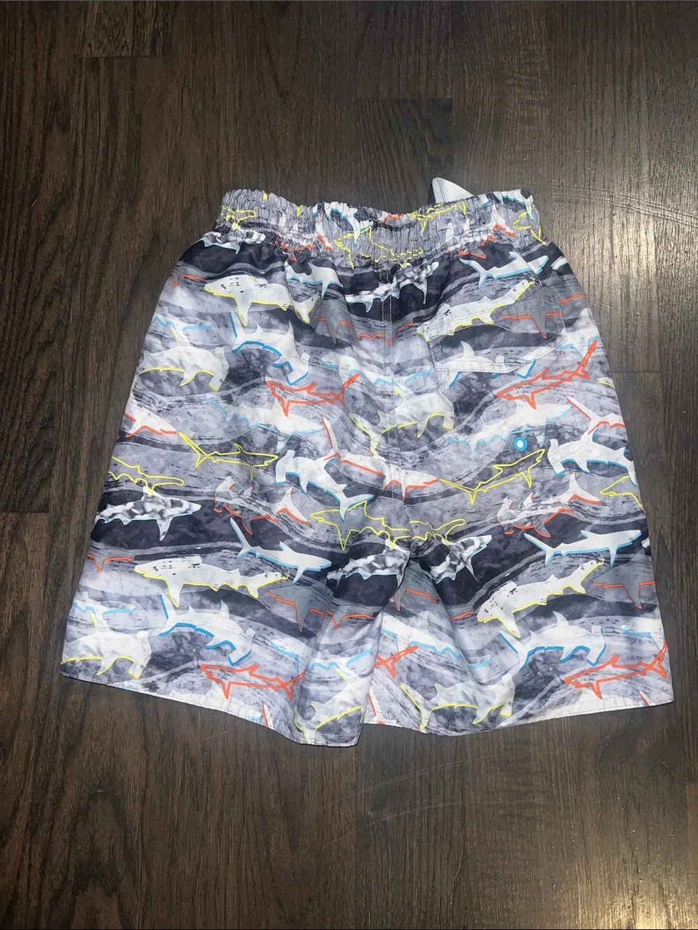Laguna B Kids Gray & White Rashguard Set with Shark Print Shorts Size- 10-12
